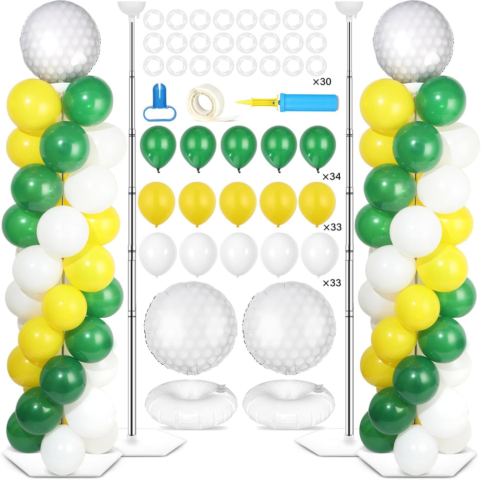 Naozinebi golf ball balloon column stand assembly with adjustable height for events.