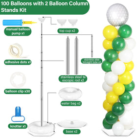Naozinebi golf ball foil balloons included; green, white, and yellow accents.