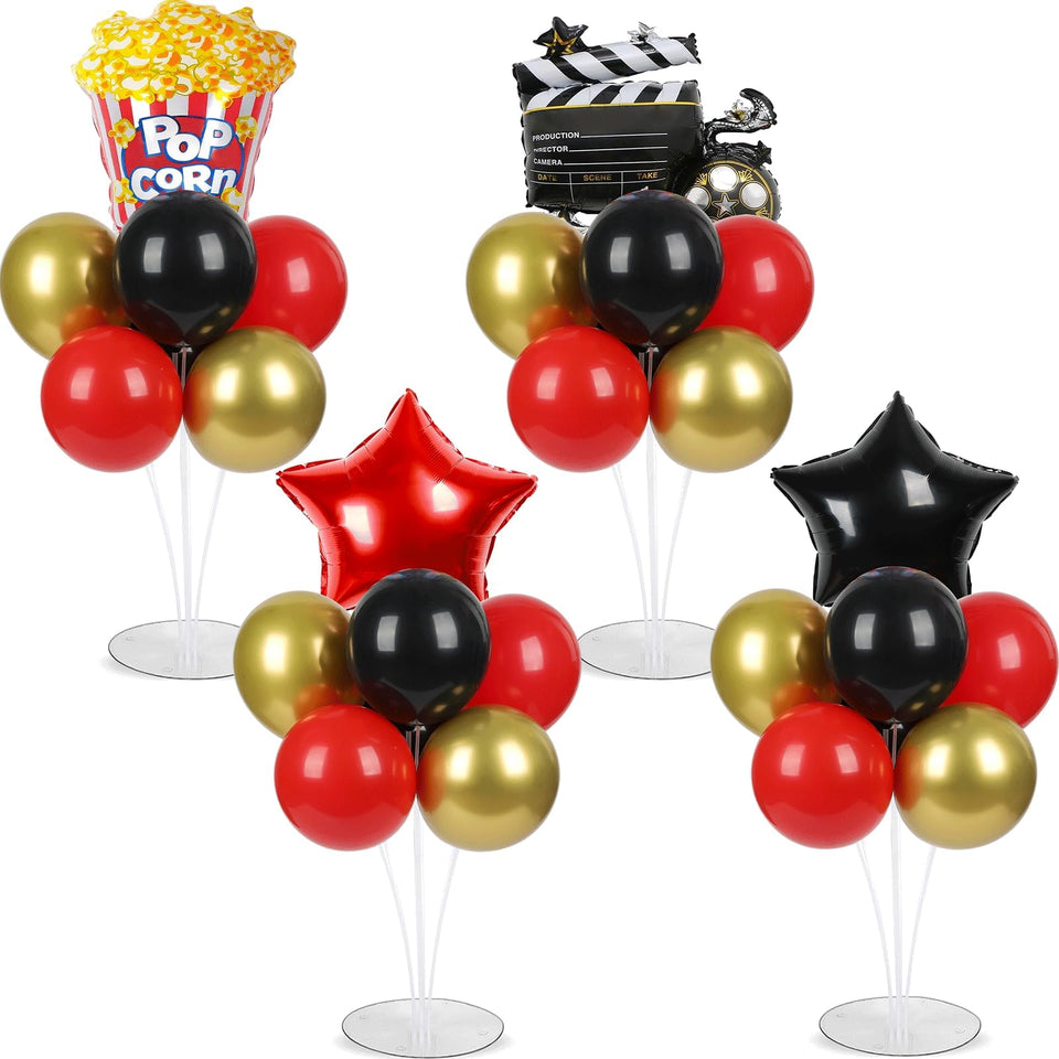 Naozinebi Movie Night stand with assembled centerpiece for cinematic table decoration