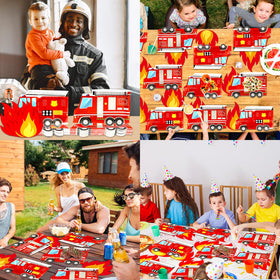 Naozinebi red firetruck design elevates the party mood.