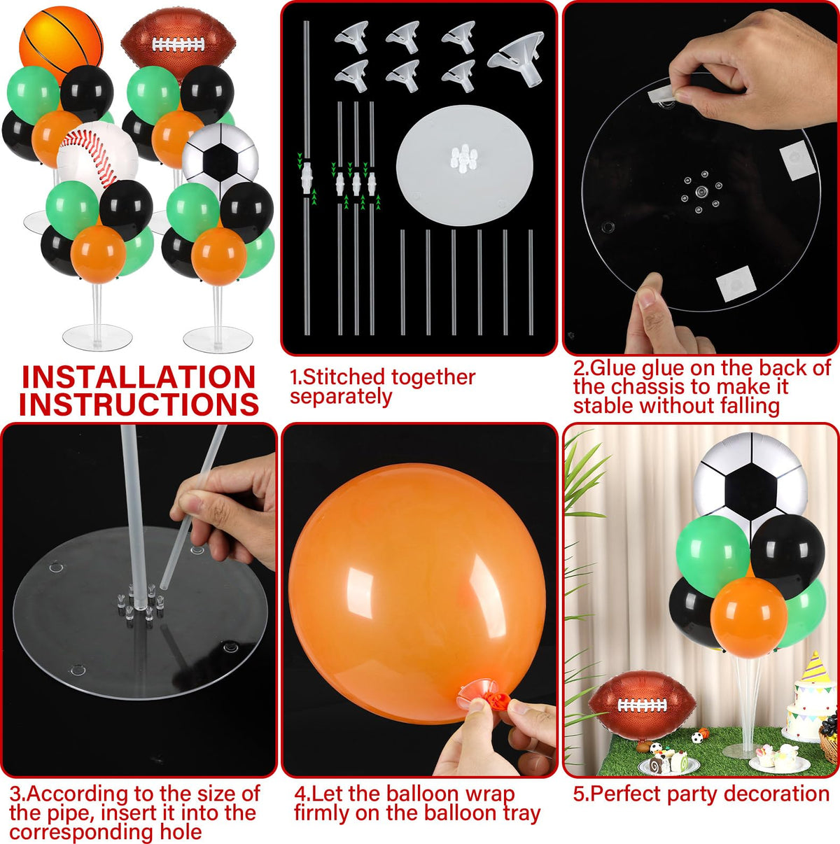 Naozinebi rugby foil balloon adds energetic focal point to event tables