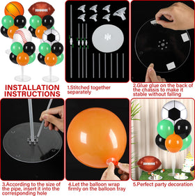 Naozinebi rugby foil balloon adds energetic focal point to event tables