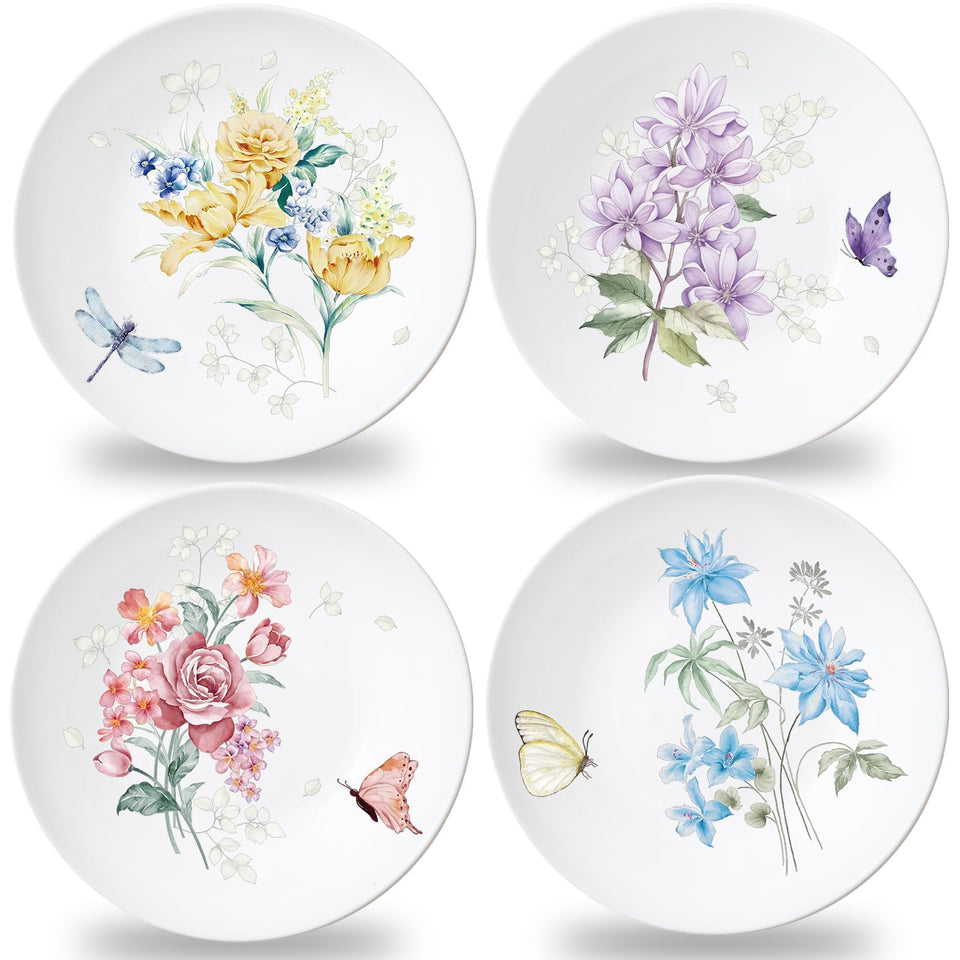 Naozinebi spring flower plates 10 inch show bright florals for family meals