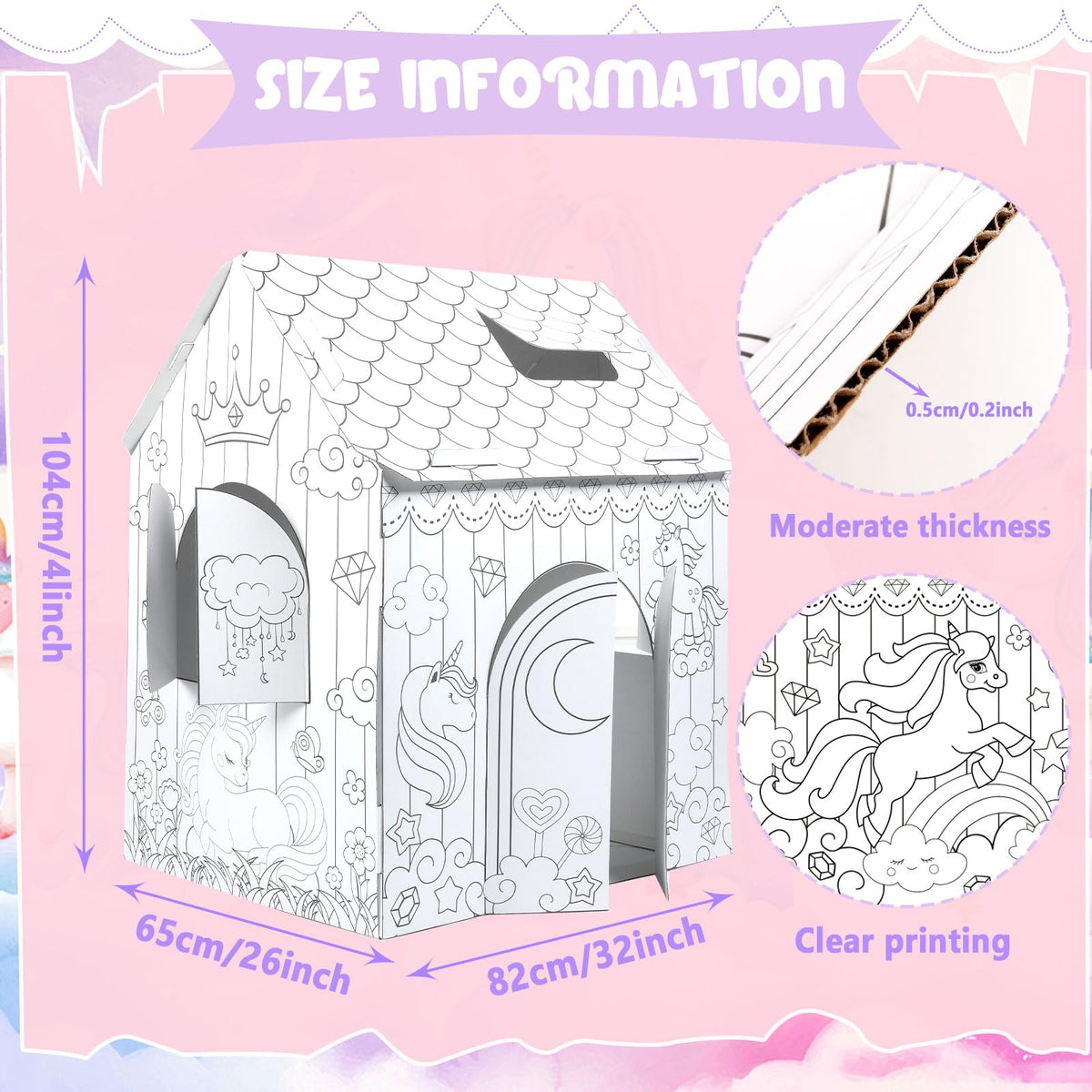 Naozinebi unicorn design with rainbow and stars to spark imagination