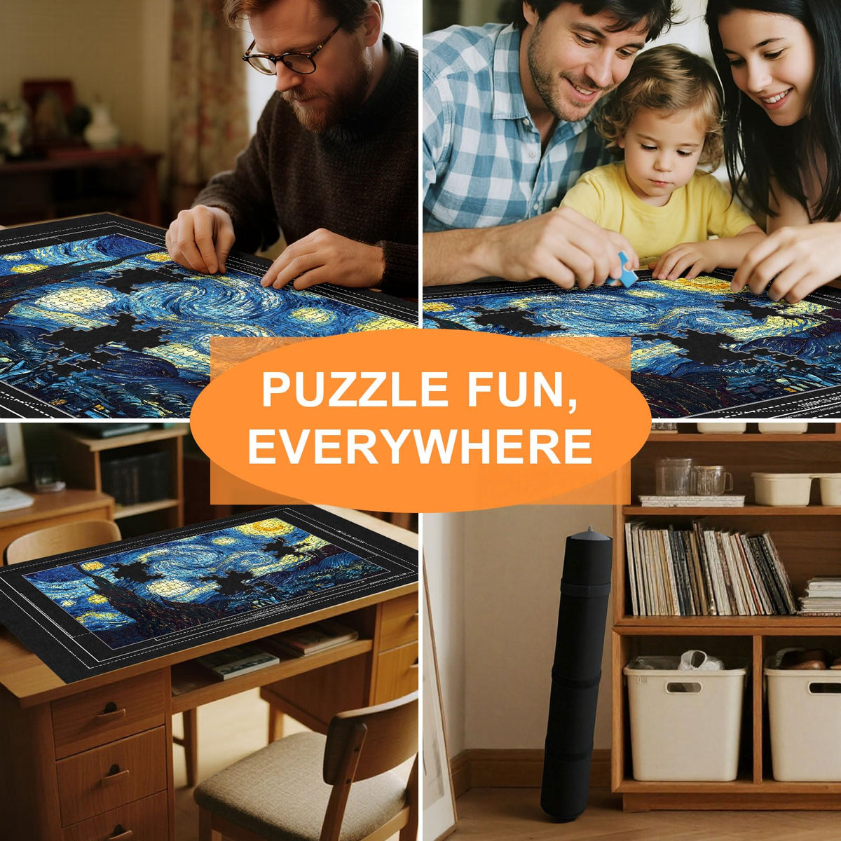 Napzy roll-and-go puzzle station suits living rooms and vacations.