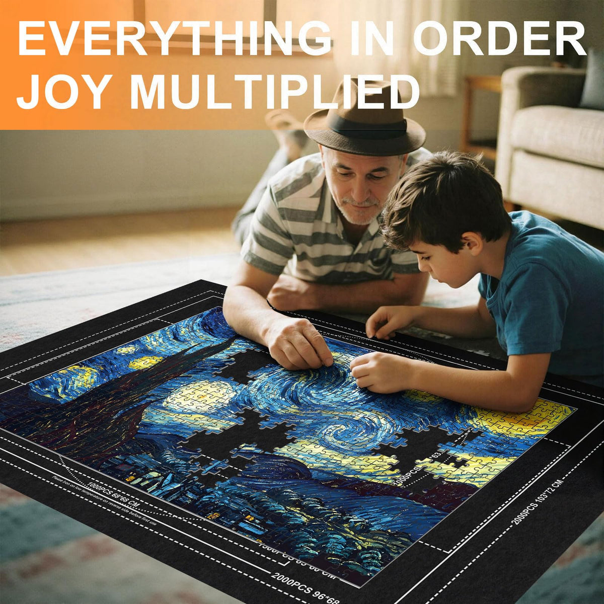Napzy puzzle mat rolled storage keeps progress flat and safe for transport.