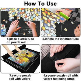 Napzy organized puzzle storage reduces table clutter.
