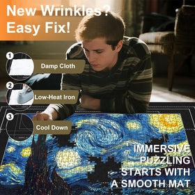 Napzy secure straps prevent unraveling when transporting puzzles.