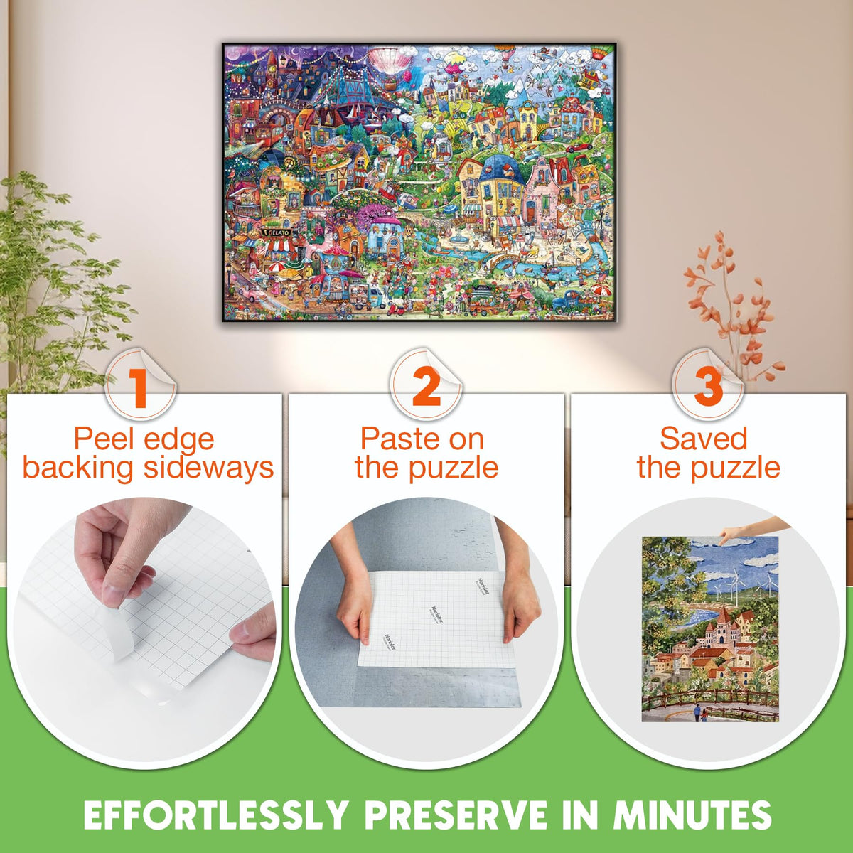 Nariolar display-ready puzzle setup illustrates easy showcasing after preservation.