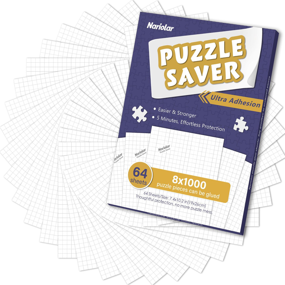 Nariolar Puzzle Saver 64-sheet pack for display and preservation