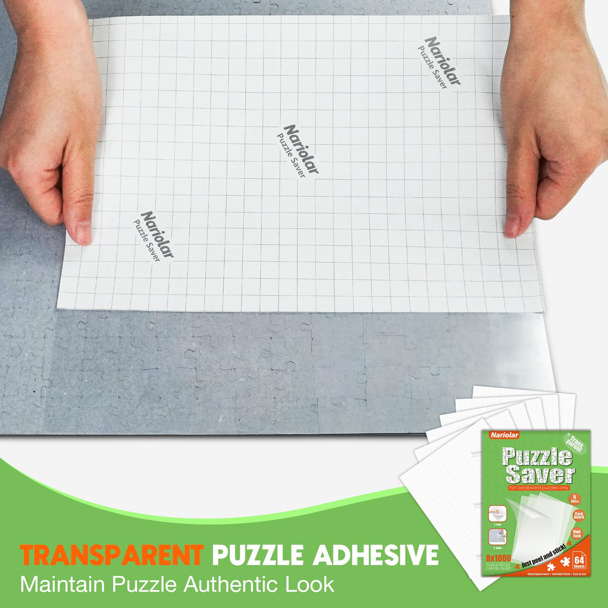 Nariolar 64-sheets pack shows secure preservation for large puzzles.