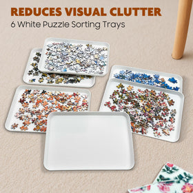 Nariolar trays arrange color blocks for faster, intuitive puzzle sorting.