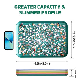Nariolar stackable design puzzle trays reducing clutter on your table.