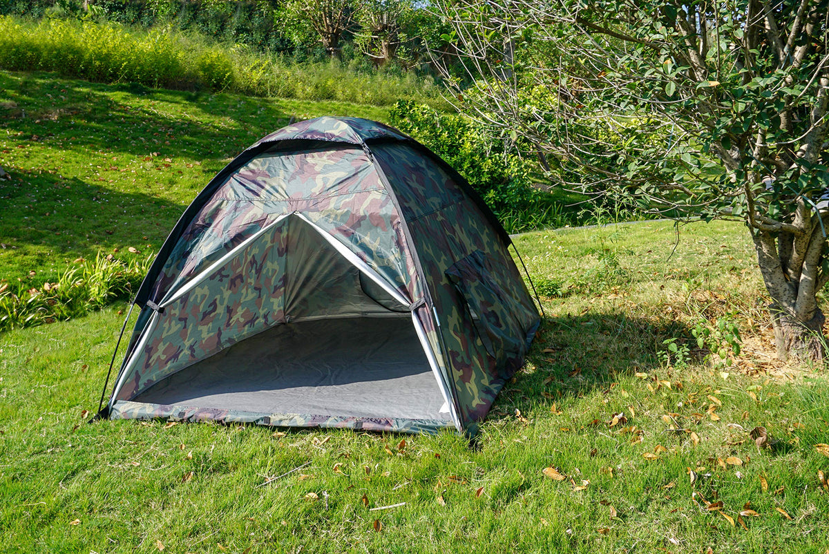 NARMAY camouflage dome interior view — roomy area for multiple kids to play.