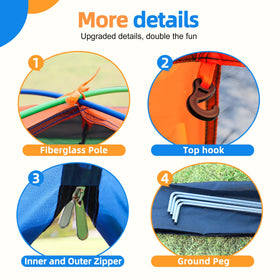 NARMAY Play Tent shock-corded poles enable quick setup and stable play