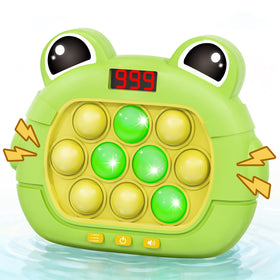Narotood Quick Push Pop Game frog front view boosts focus and sensory engagement during play.