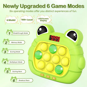 Narotood Quick Push Pop Game LED display visual emphasizes progress and interactive learning.