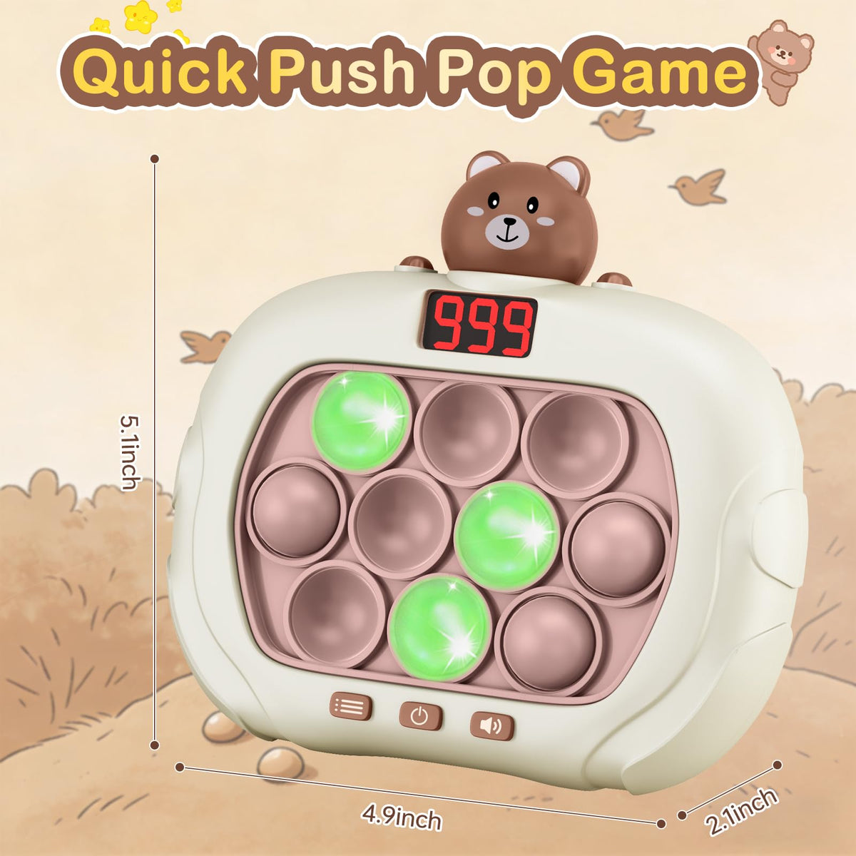 Narotood Quick Push Pop Game BPA-free silicone and durable build.