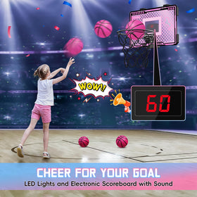 nasominako pink kids hoop backboard combines safety with fun for little players.