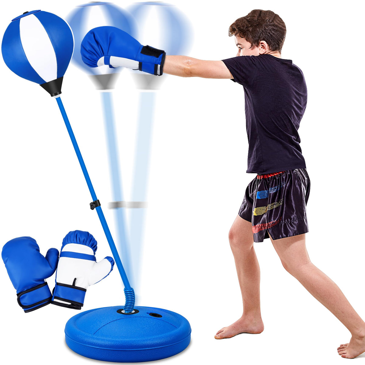 NATGGZ punching bag base shows stable freestanding design for kids boxing