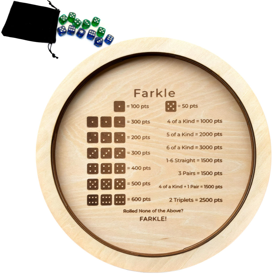 NatldGs Farkle Dice Tray front view for family game nights