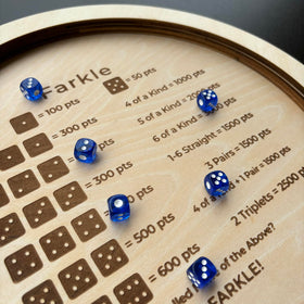 NatldGs Farkle Dice Tray with two color dice sets for quick recognition