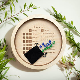 NatldGs Farkle Dice Tray close-up of smooth wooden finish