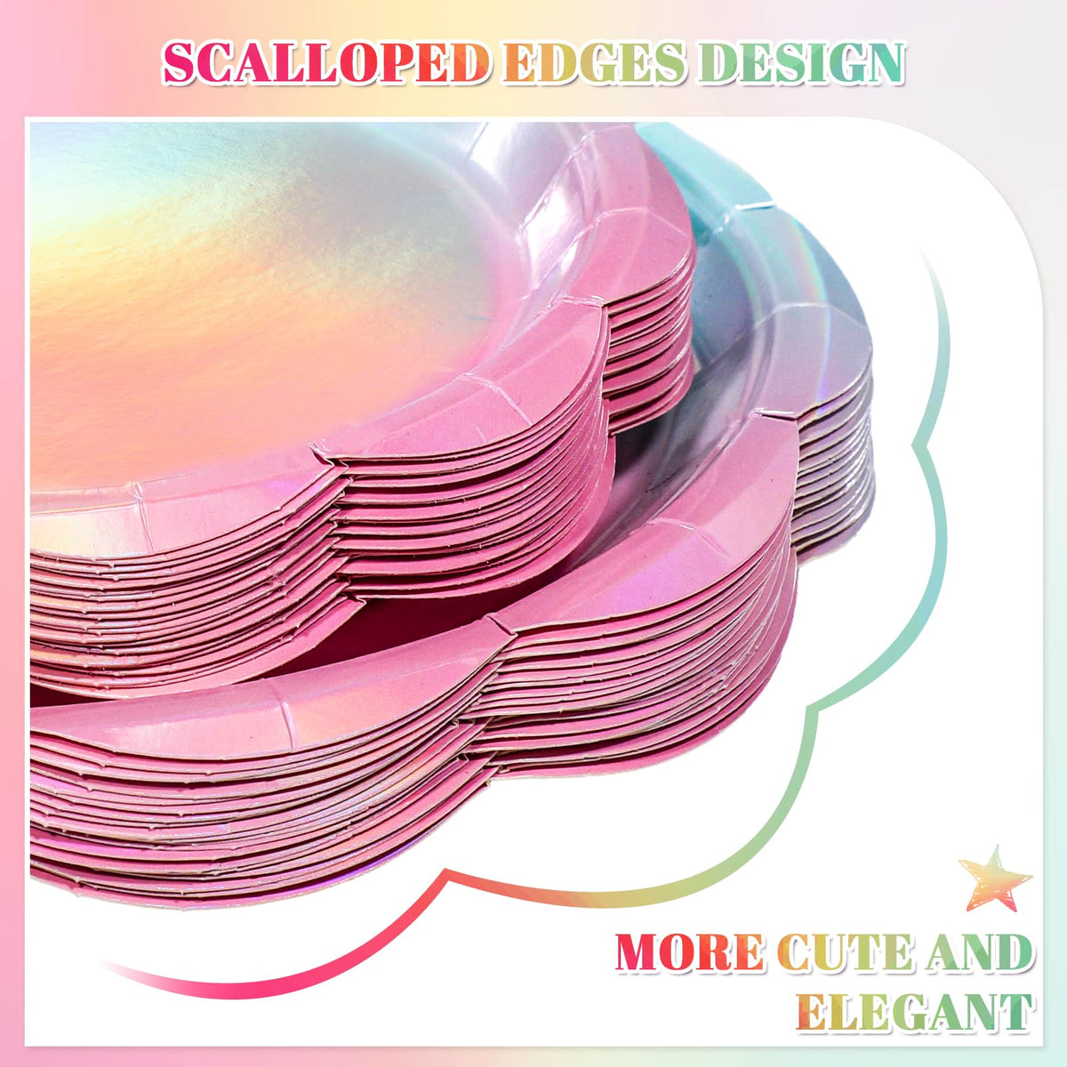 NatNarr iridescent pastel dessert plates add color and flair to sweet treats