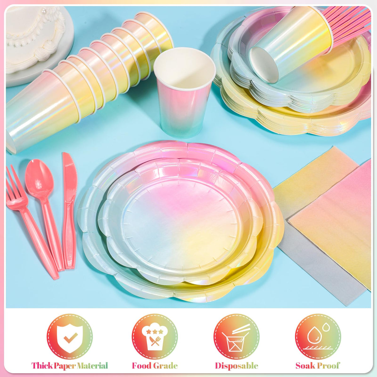 NatNarr pastel napkins offer soft color coordination and handy quick cleanup