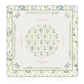 NATSUNO grandmillennial mahjong mat with blue floral pattern for smooth tile movement.