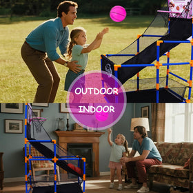 Nattork Arcade Basketball Set in backyard, easy outdoor entertainment for kids