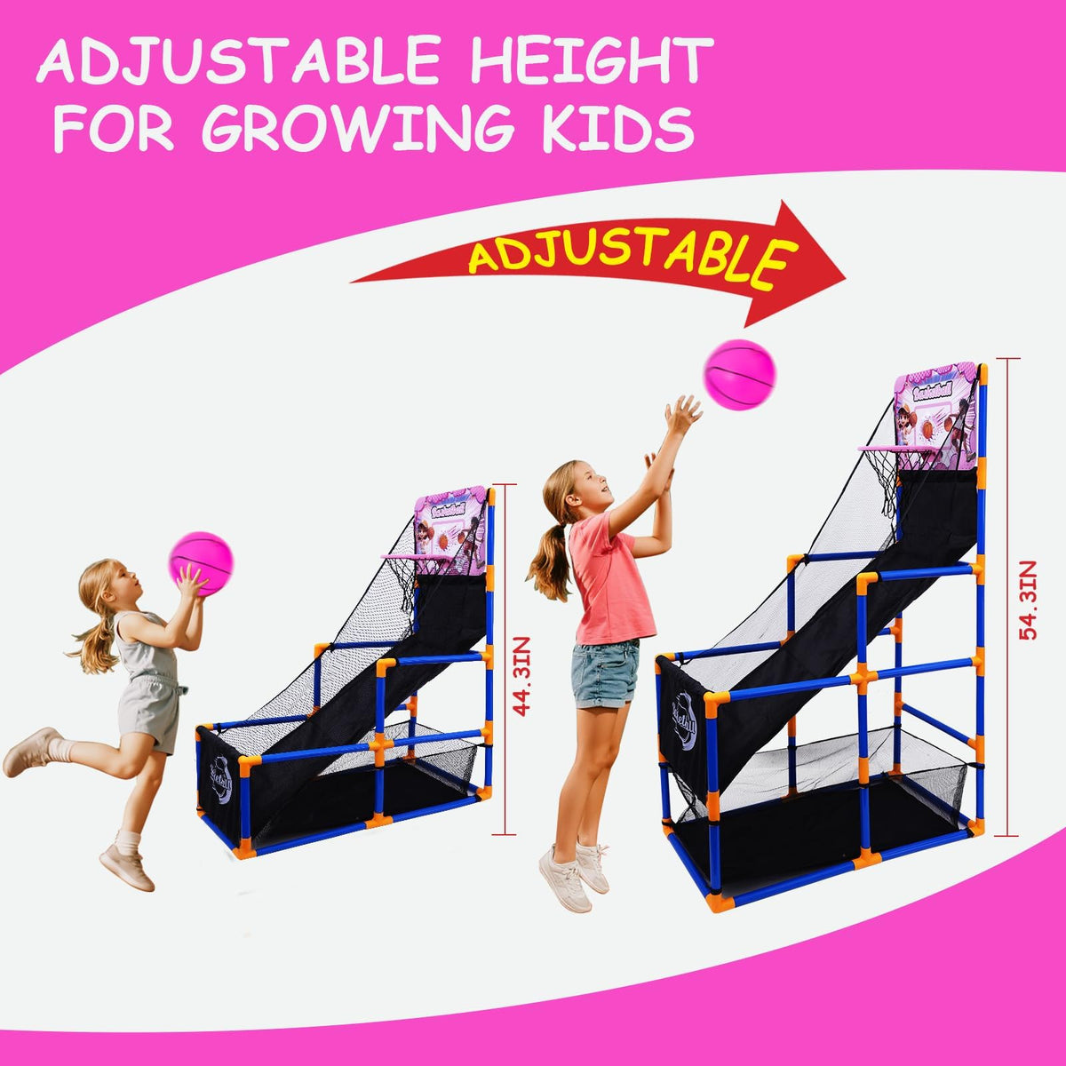 Nattork Arcade Basketball Game Set in living room, ideal for indoor practice