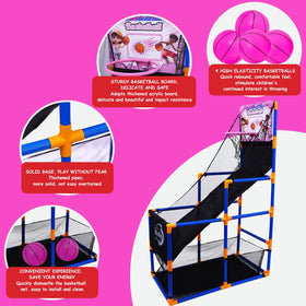 Nattork Arcade Basketball Game Set side view, lightweight setup for backyard fun