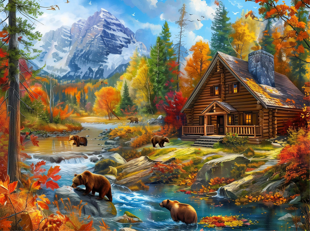 Nattork Bear Village puzzle box with 2000 pieces for family activity and focus.