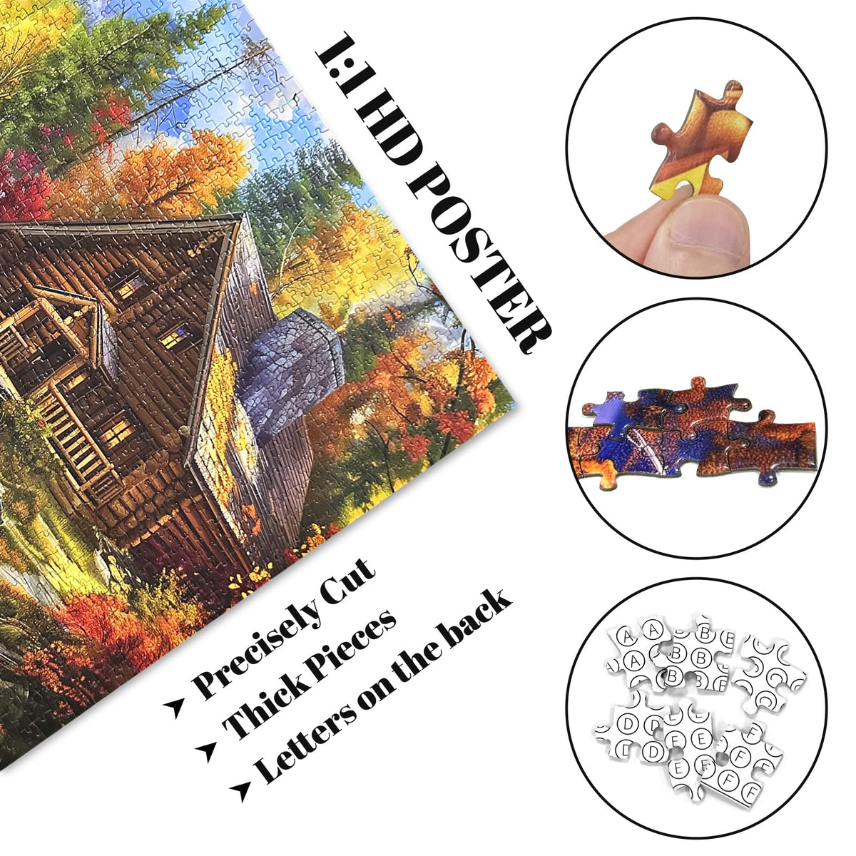 Nattork Bear Village puzzle poster included to guide assembly.