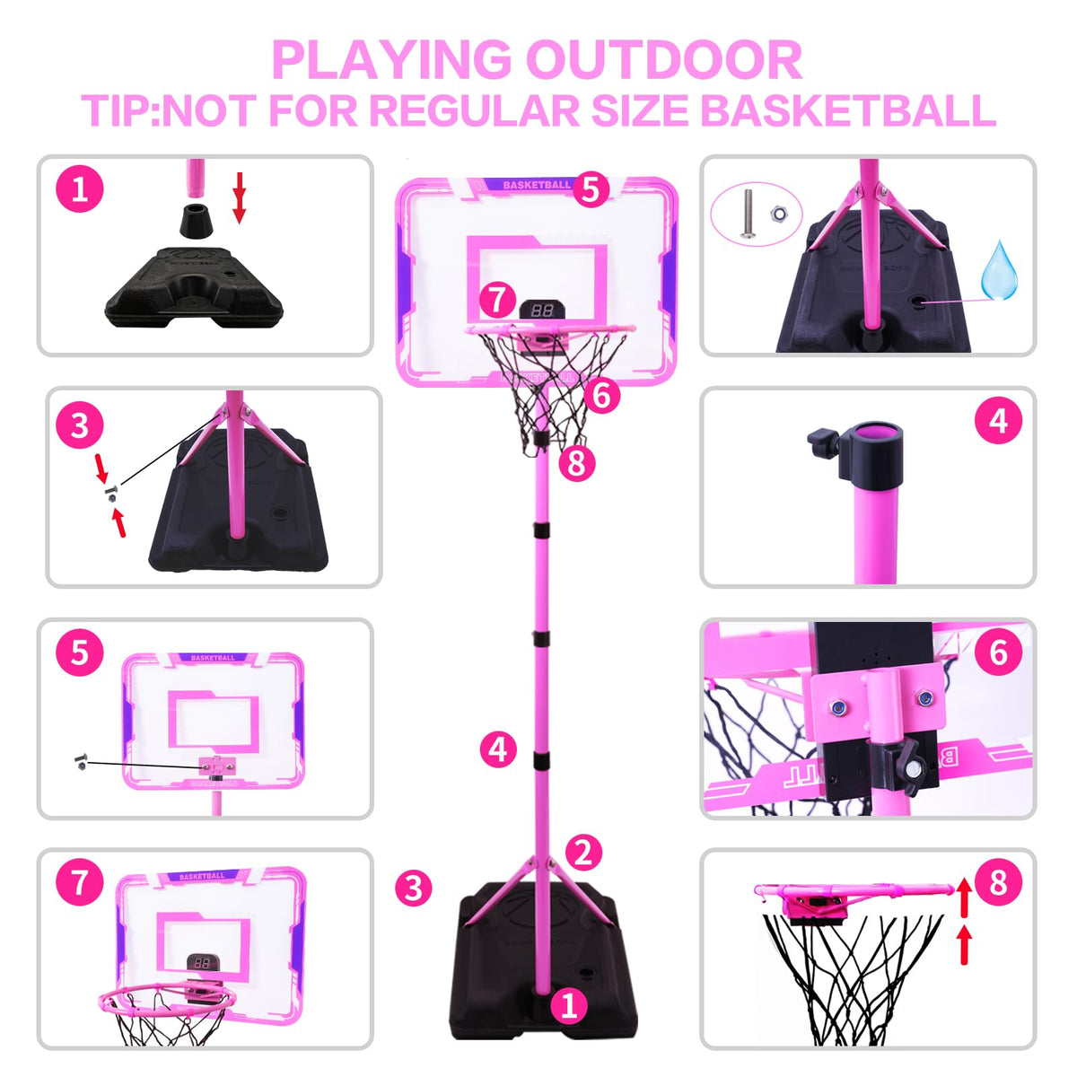 Nattork set includes three balls for immediate shooting fun