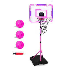 Nattork Kids Basketball Hoop with triangular-base design for stable, tip-resistant play