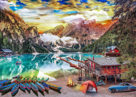 Nattork lakeside-view puzzle image, ideal for calming weekend family time