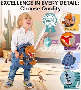 Naturally KIDS backpack with removable dinosaur toy for interactive play