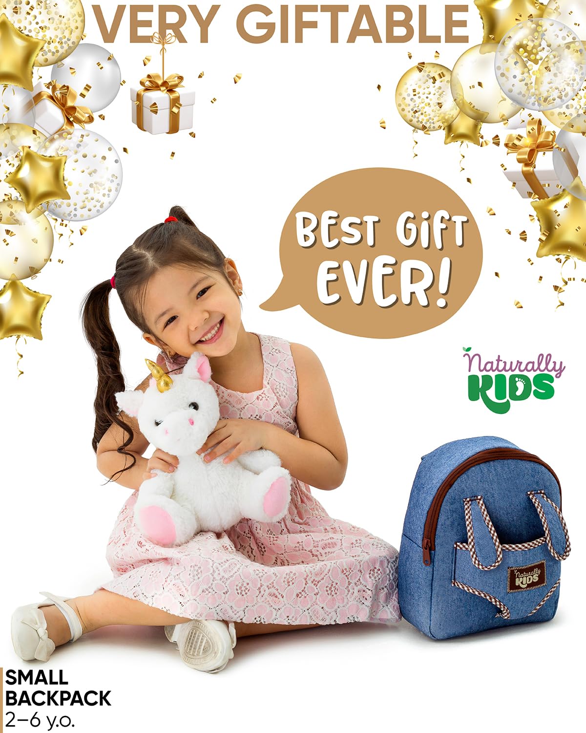 Naturally KIDS travel-friendly backpack keeps essentials organized on outings.