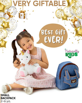 Naturally KIDS travel-friendly backpack keeps essentials organized on outings.