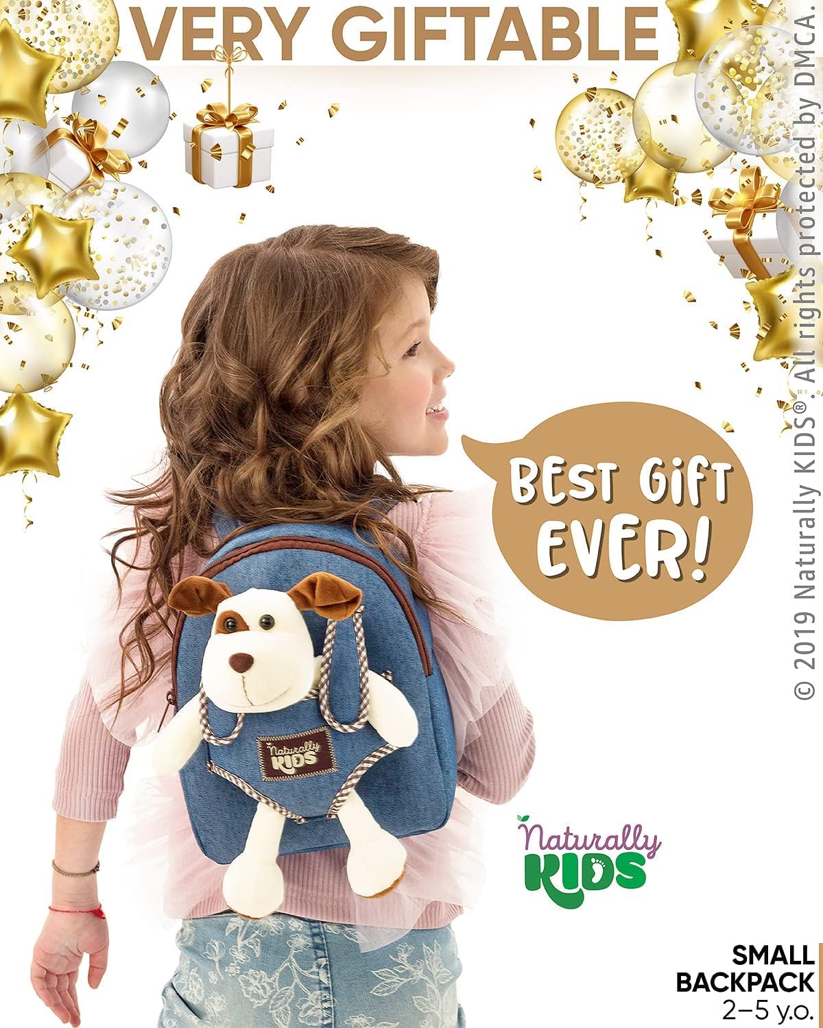 Naturally KIDS dog backpack with easy zip closure for simple use.