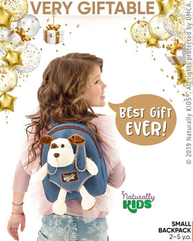 Naturally KIDS dog backpack with easy zip closure for simple use.