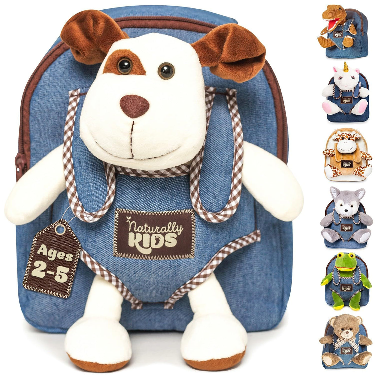 Naturally KIDS dog backpack with padded straps for comfortable toddler wear.