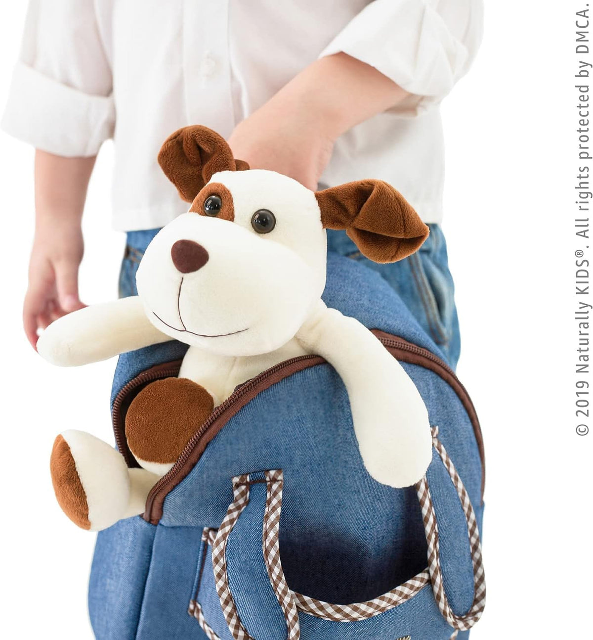 Naturally KIDS dog backpack in a small 10 by 8 by 3 inch size.