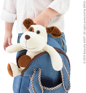 Naturally KIDS dog backpack in a small 10 by 8 by 3 inch size.