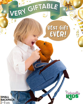 Naturally KIDS gift-ready dinosaur backpack for ages 2 to 4