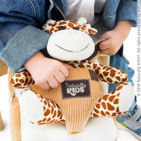 Naturally KIDS Giraffe Backpack with removable giraffe toy for playtime