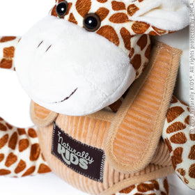 Naturally KIDS Giraffe Backpack compact 10x8x3 inches for toddlers
