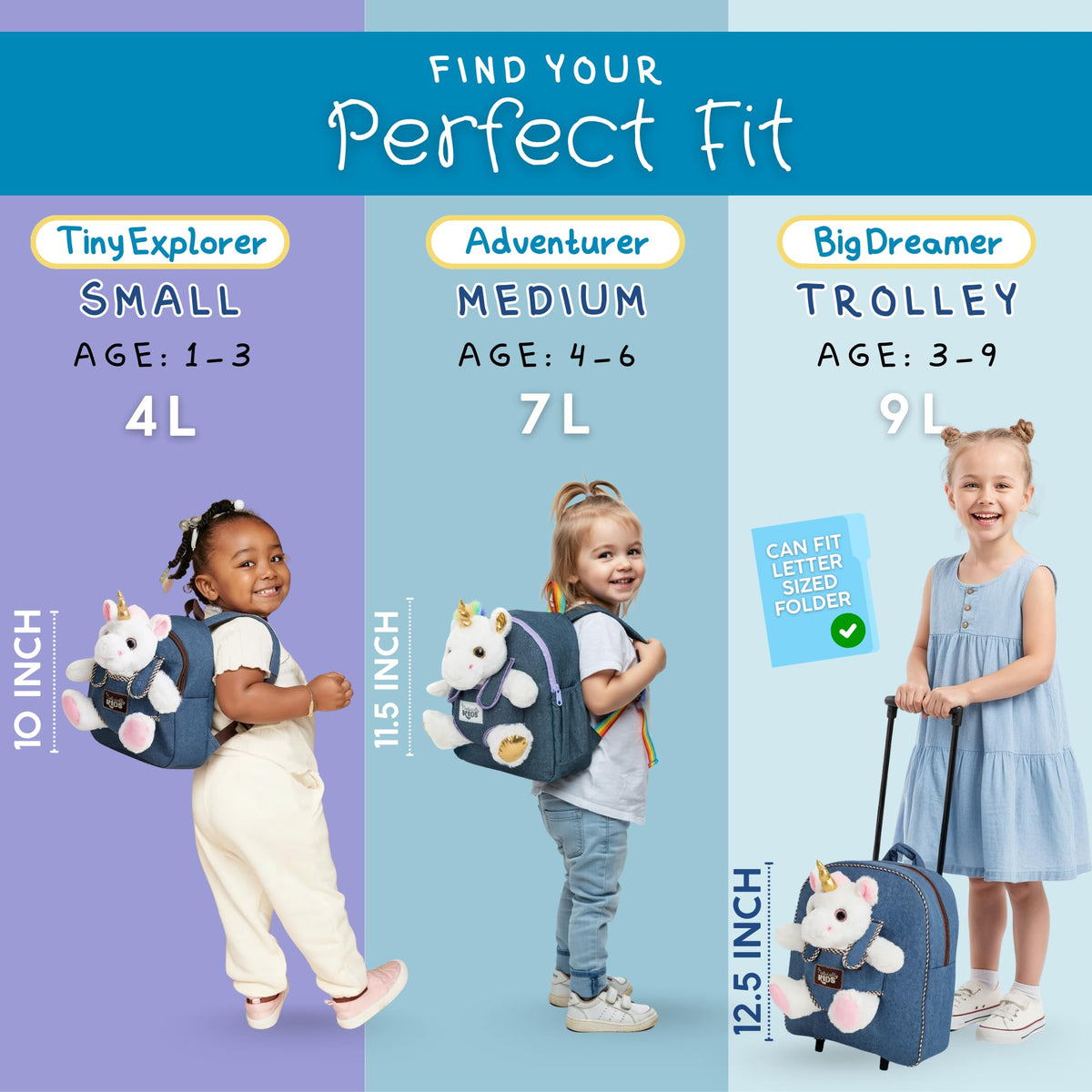 Naturally KIDS backpack with removable unicorn toy for flexible play.